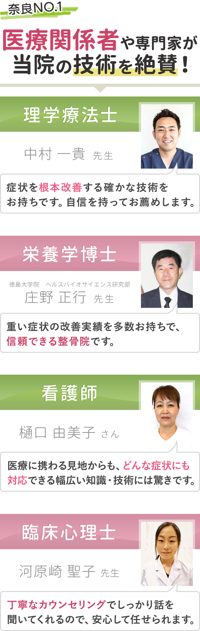 医療関係者や専門家が当院を絶賛